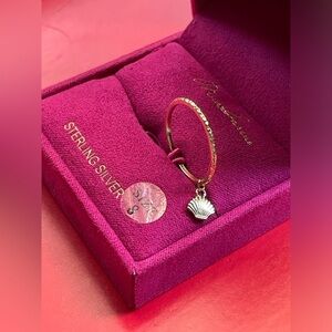 925 Silver Ring ,925 Sterling Silver Shell Charm Ring,Size 8